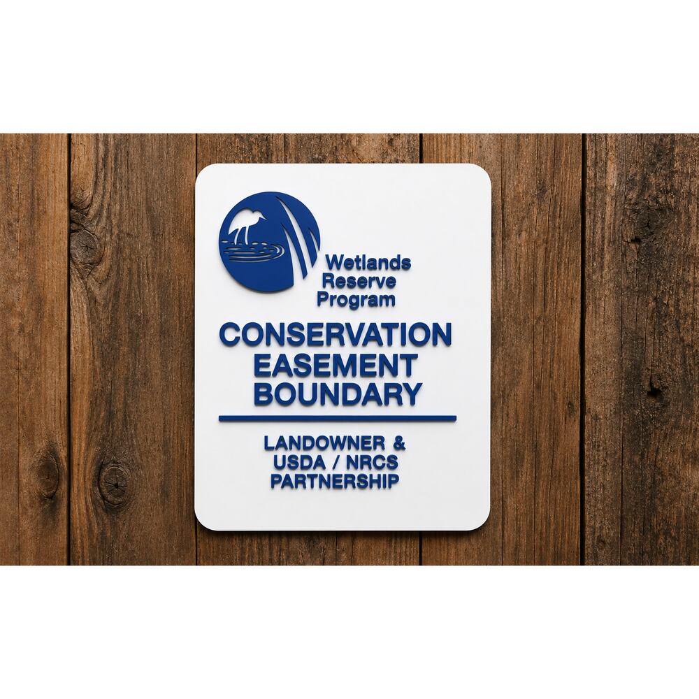 Wetlands Reserve Program Sign Conservation Easement Boundary USDA NRCS DNR